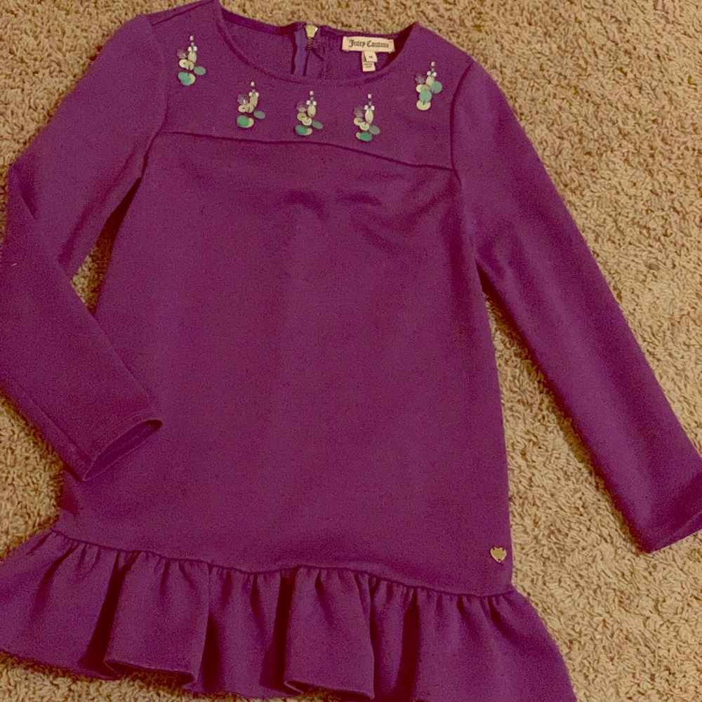 Girls Purple Jeweled Juicy Couture Shift Dress